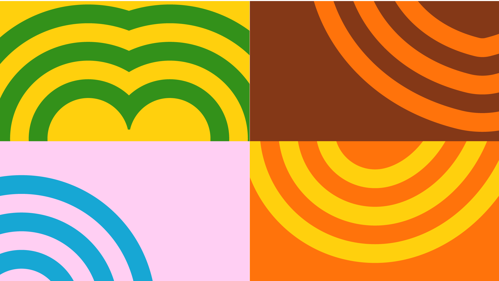 Exploración del isotipo de Bueno por dentro en diferentes variantes cromáticas, diseño de sistema visual por BSM.
