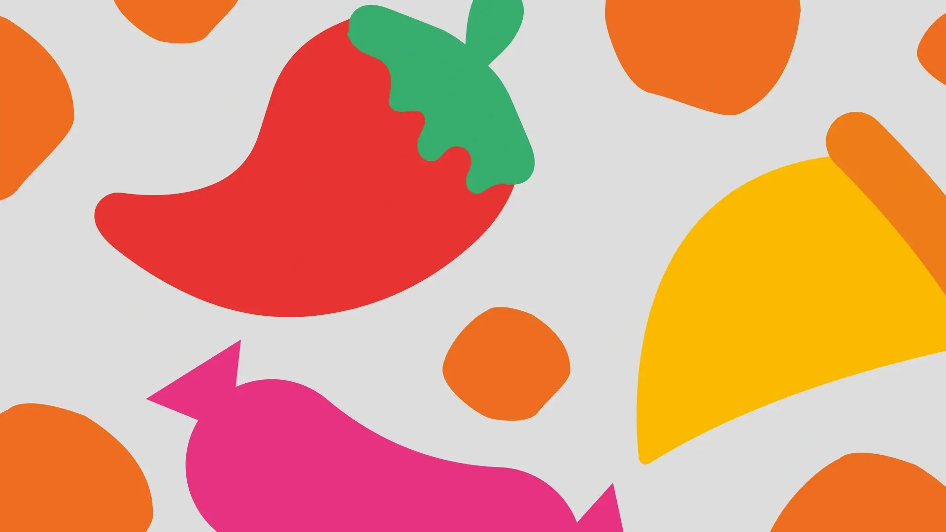 Diseño de patrón gráfico y pattern de ilustraciones vectoriales con los ingredientes de los snacks Garbachos por BSM