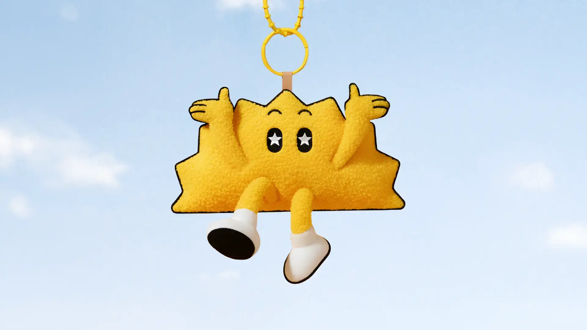 Llavero de peluche del personaje estrella de Smart Blends colgando, diseño de merchandise corporativo por BSM